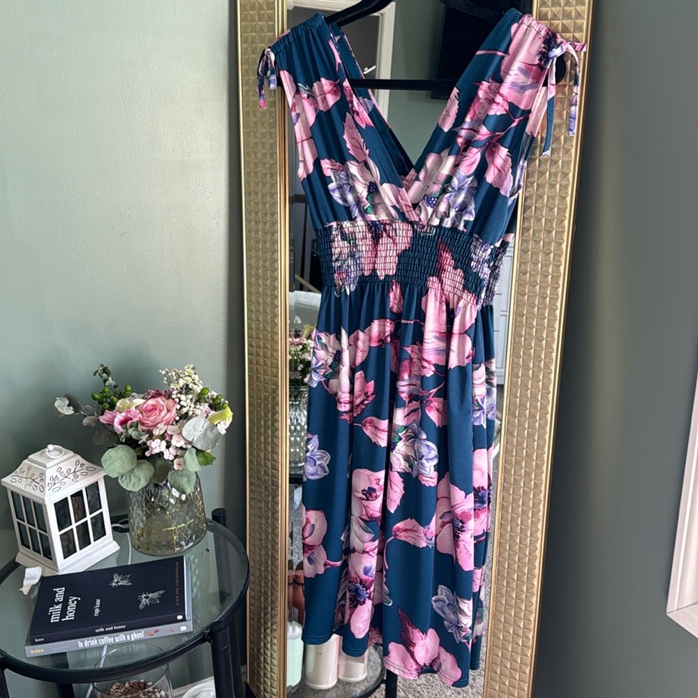 Jon & Anna Multicolored V-Neck Knee-Length Sundress